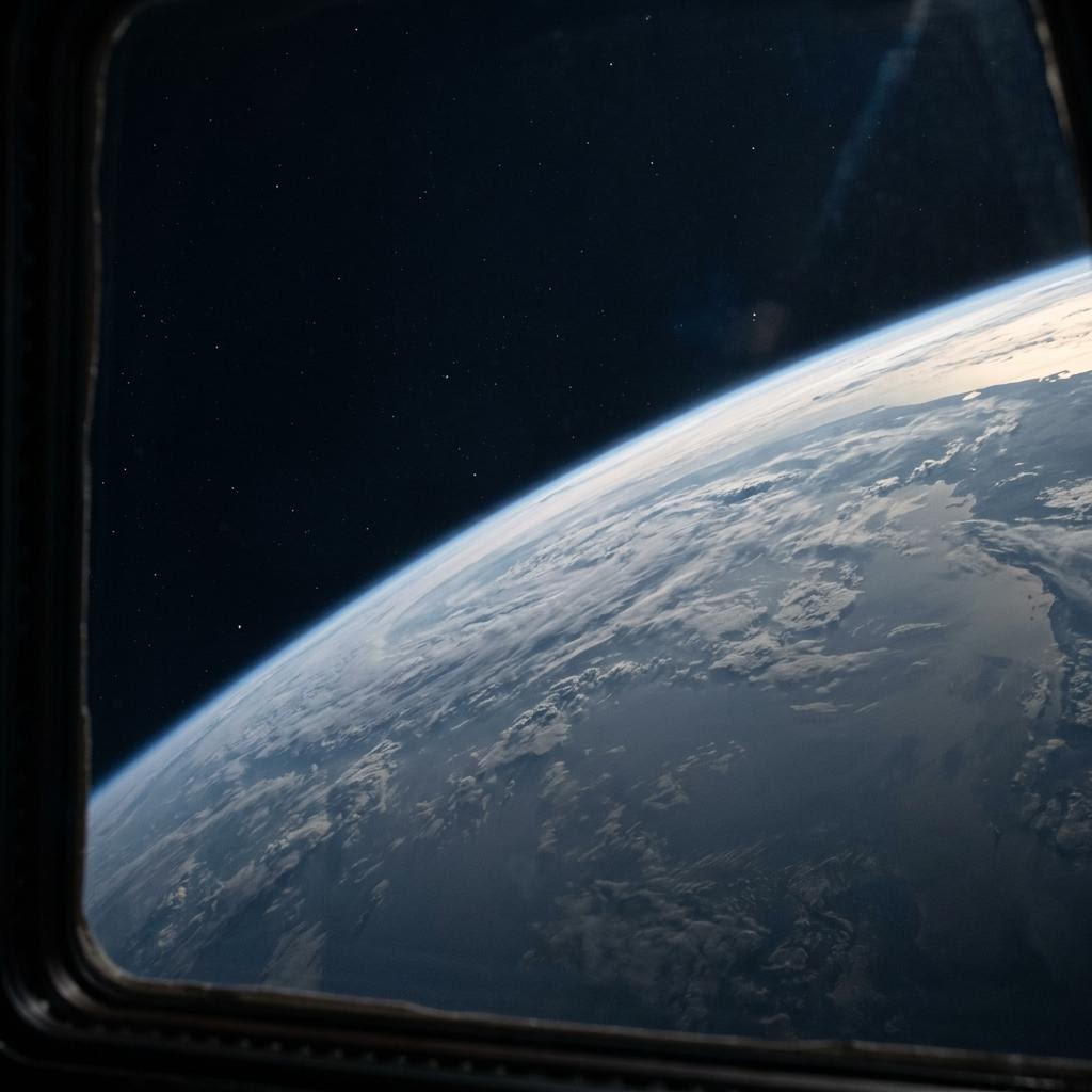 The quiet curve of Earth, seen from orbit
